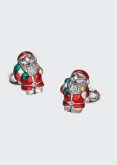 Jan Leslie Men's Enamel Santa Claus Sterling Silver Cufflinks