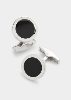 Jan Leslie Men's Round Black Onyx Cufflinks