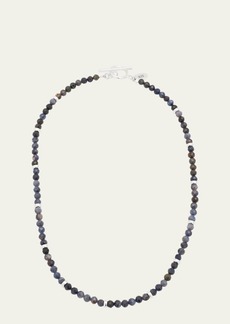 Jan Leslie Men's Sterling Silver and Sapphire Beaded Necklace