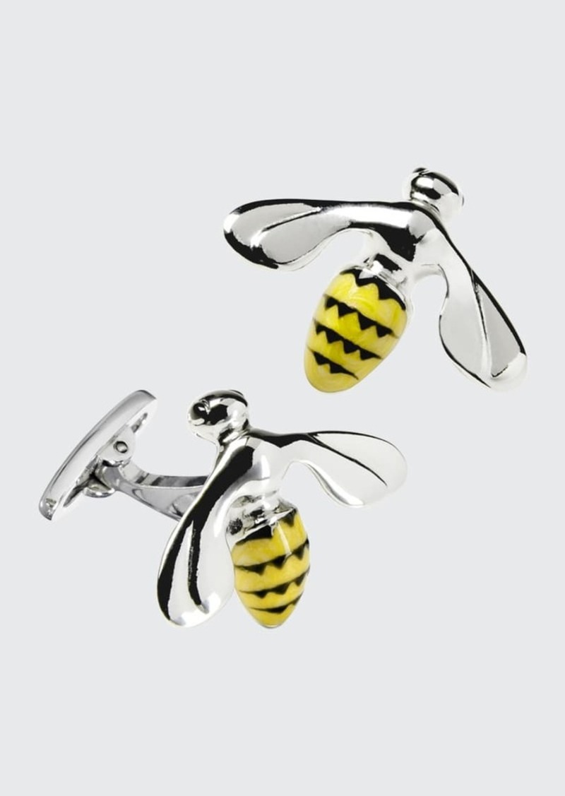 Jan Leslie Men's Triumphant Bee Enamel & Sterling Silver Cufflinks