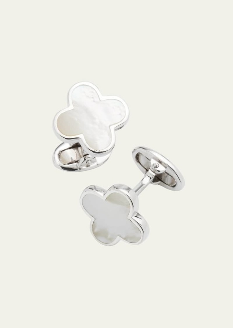 Jan Leslie Mother-of-Pearl Clover Cuff Links