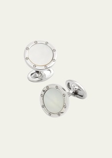 Jan Leslie Round Mother-of-Pearl Cuff Links
