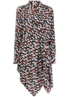 Jason Wu abstract-print draped shirt dress
