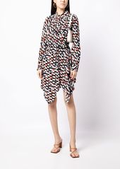 Jason Wu abstract-print draped shirt dress