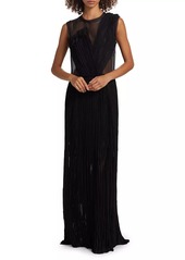 Jason Wu Appliqué Pleated Sleeveless Maxi Dress