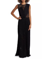 Jason Wu Appliqué Pleated Sleeveless Maxi Dress