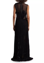 Jason Wu Appliqué Pleated Sleeveless Maxi Dress