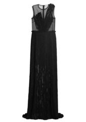 Jason Wu Appliqué Pleated Sleeveless Maxi Dress