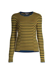 Jason Wu Crewneck Long-Sleeve Striped Sweater