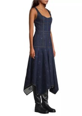 Jason Wu Denim Handkerchief Midi-Dress