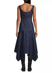 Jason Wu Denim Handkerchief Midi-Dress