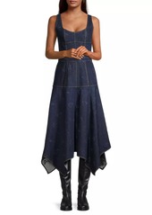 Jason Wu Denim Handkerchief Midi-Dress