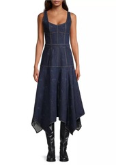 Jason Wu Denim Handkerchief Midi-Dress