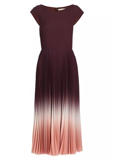 Jason Wu Dip-Dye Crepe Pleated Midi-Dress