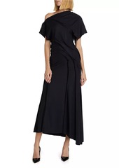 Jason Wu Draped Wool Jersey Maxi Dress