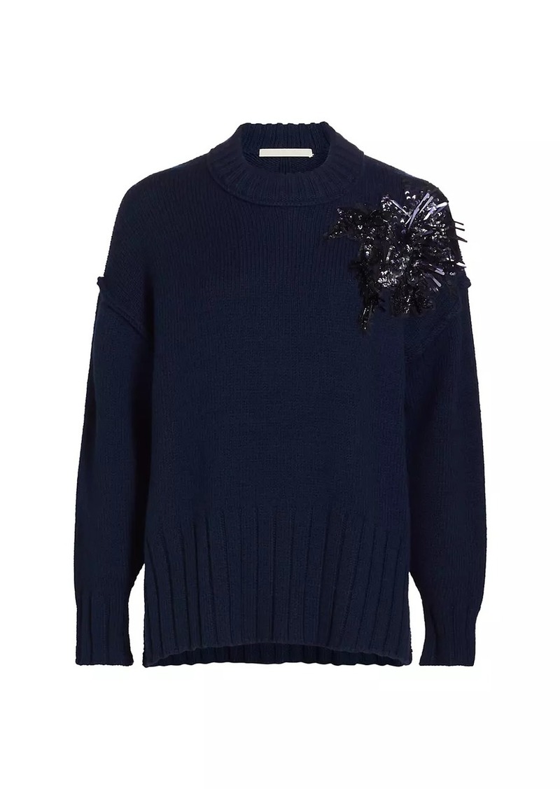 Jason Wu Embellished Merino Wool Sweater