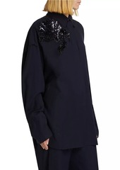 Jason Wu Embellished Wool Button-Up Shirt