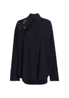 Jason Wu Embellished Wool Button-Up Shirt