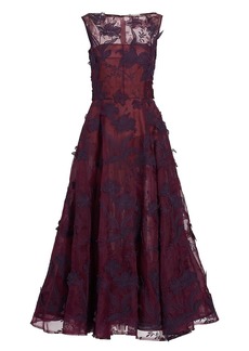 Jason Wu Embroidered Organza Fit & Flare Cocktail Dress