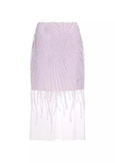 Jason Wu Embroidered Ruffle Tulle Pencil Skirt