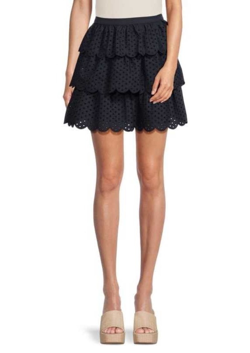 Jason Wu Eyelet Tiered Mini Skirt