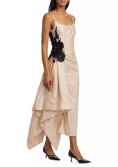 Jason Wu Floral-Embellished Crinkle Satin Gown