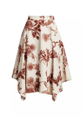 Jason Wu Floral Handkerchief Midi-Skirt