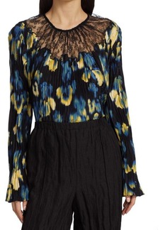 Jason Wu Floral Lace Inset Pleated Blouse