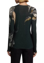 Jason Wu Floral Merino Wool Crewneck Sweater