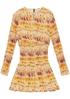 Jason Wu floral-print smocked silk minidress