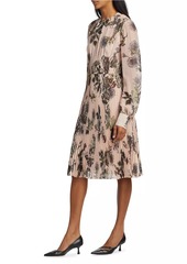 Jason Wu Forest Floral Pleated Midi-Dress