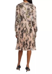 Jason Wu Forest Floral Pleated Midi-Dress