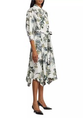 Jason Wu Forest Floral Silk Belted Shirtdress