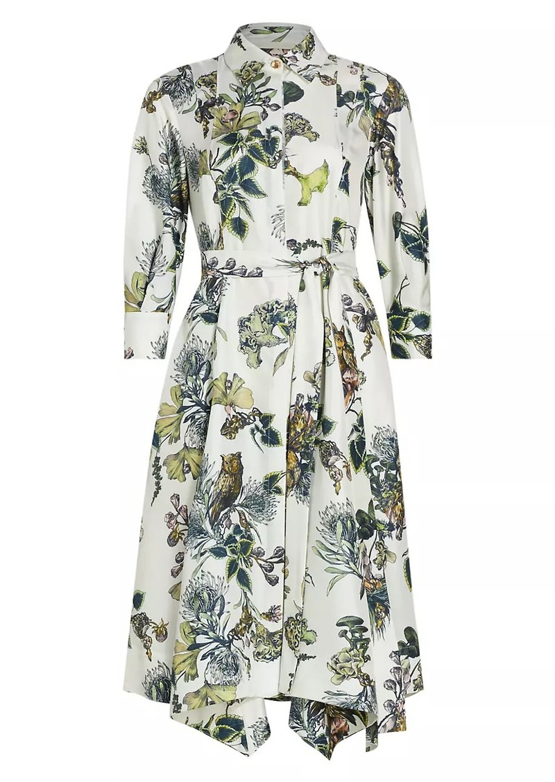 Jason Wu Forest Floral Silk Belted Shirtdress