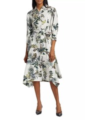 Jason Wu Forest Floral Silk Belted Shirtdress