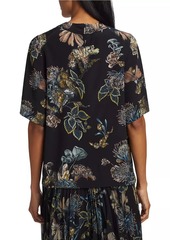 Jason Wu Forest Floral Silk Top