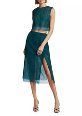 Jason Wu Geometric Cotton-Blend Lace Layered Midi-Skirt