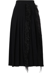 Jason Wu high-rise pleated feather-trimmed skirt