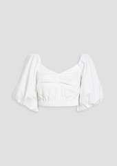 Jason Wu - Cropped gathered cotton-blend poplin blouse - White - US 6