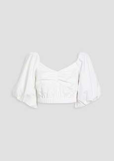 Jason Wu - Cropped gathered cotton-blend poplin blouse - White - US 6