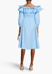Jason Wu - Off-the-shoulder ruffled cotton-blend poplin dress - Blue - US 2