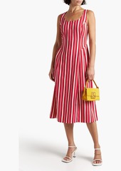 Jason Wu - Pleated striped crepe midi dress - Red - US 2