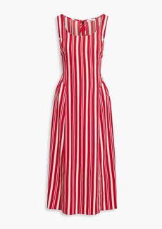 Jason Wu - Pleated striped crepe midi dress - Red - US 0