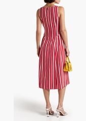 Jason Wu - Pleated striped crepe midi dress - Red - US 2