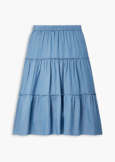 Jason Wu - Tiered twill midi skirt - Blue - XL