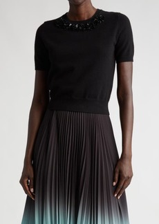 Jason Wu Collection Beaded Detail Wool & Cashmere Sweater