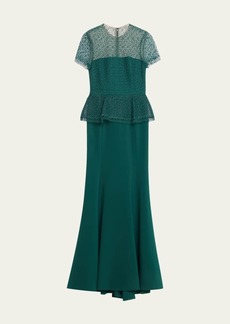 Jason Wu Collection Corded Geo Lace Gown  Green