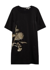 Jason Wu Collection Embellished Hammered Satin Shift Minidress