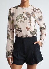 Jason Wu Collection Floral Satin Henley