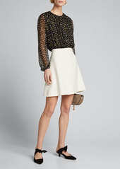 Jason Wu Collection Fluttering Floral-Print Crinkle Chiffon Blouse